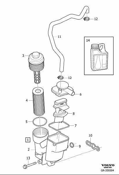 Diagram Oil filter for your 1995 Volvo