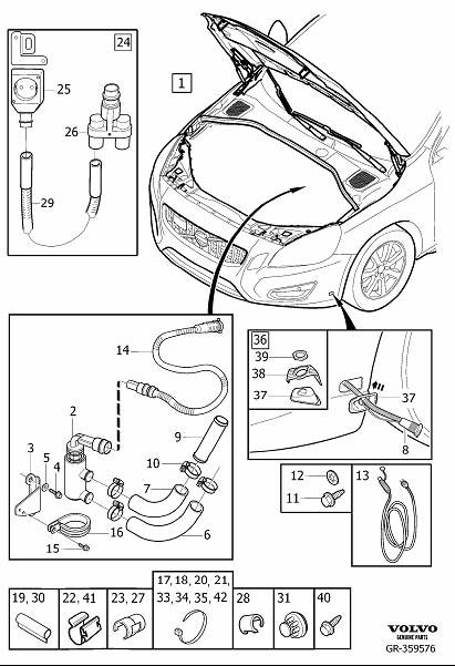 Diagram Auxiliary heater, electric for your 2002 Volvo V70   