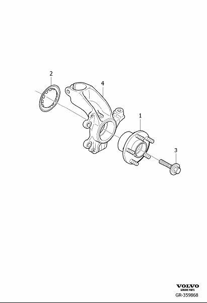 Diagram Hub and bearing front for your 2012 Volvo XC60   