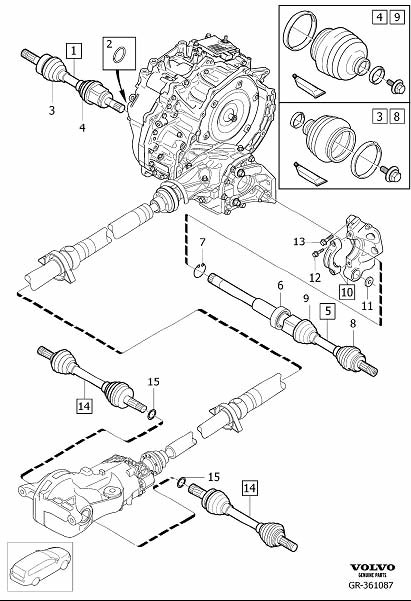 Diagram Drive shafts for your Volvo S60  
