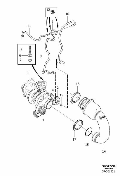 Diagram Compressor exhaust for your Volvo V60  