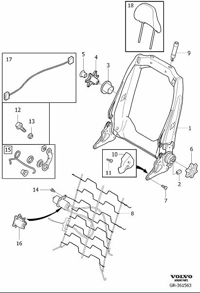 Diagram Backrest, manually operated for your 2014 Volvo XC60   