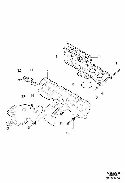 Diagram Exhaust manifold for your 2014 Volvo XC60   