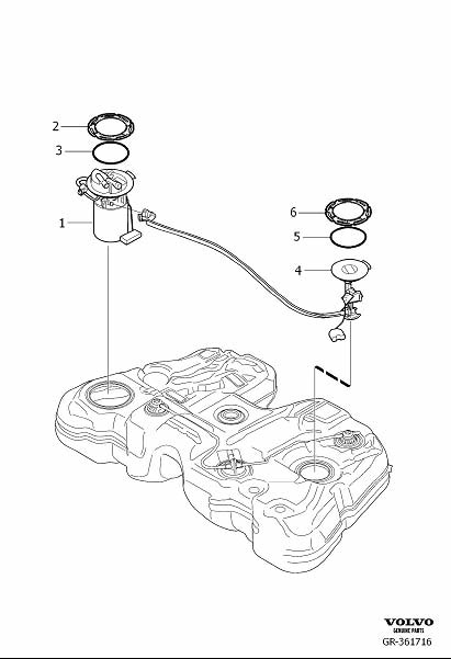 Diagram Fuel pump for your Volvo S60 Cross Country  
