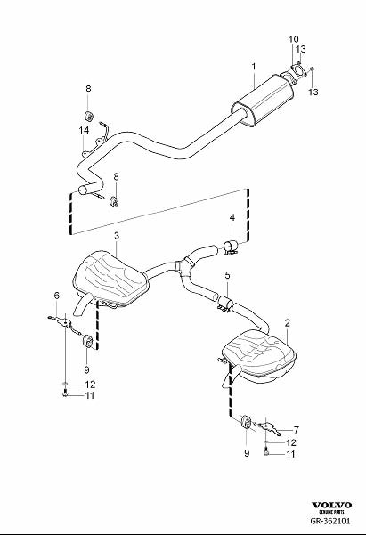Diagram Exhaust system for your 1998 Volvo C70   