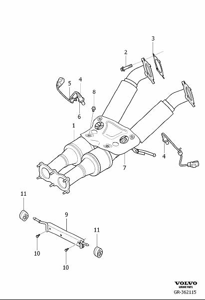 Diagram Catalytic converter for your 2011 Volvo S80   