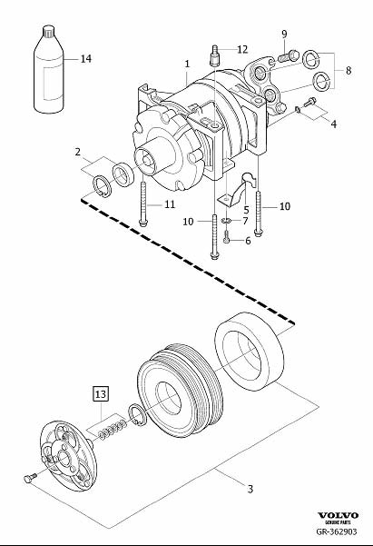 Diagram Compressor for your 2000 Volvo V70   