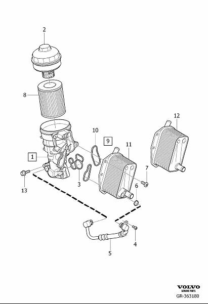Diagram Oil filter for your 2012 Volvo S80  3.0l 6 cylinder Turbo 