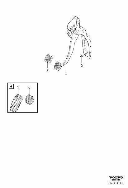Diagram Brake control brake pedal for your 2016 Volvo XC70  2.5l 5 cylinder Turbo 