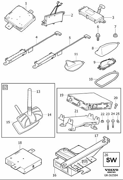 Diagram Antenna system for your 2008 Volvo S40   
