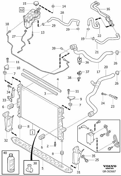 Diagram Radiator and connections for your 2009 Volvo XC60   