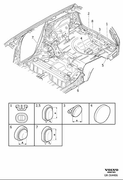 Diagram Seals body, cargo compartment for your 2009 Volvo V70   