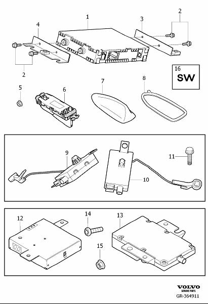 Diagram Antenna system for your 2016 Volvo XC60   