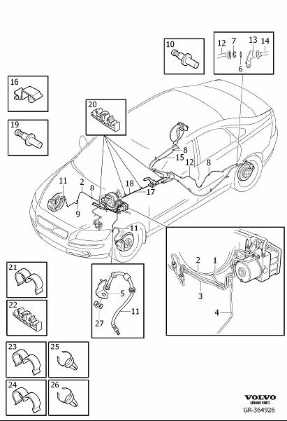 Diagram Brake line with connections for your 2014 Volvo XC60   