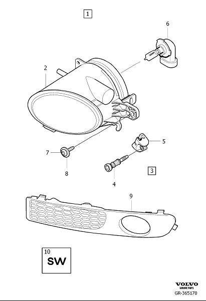 Diagram Fog lamp for your 2010 Volvo S80  3.0l 6 cylinder Turbo 