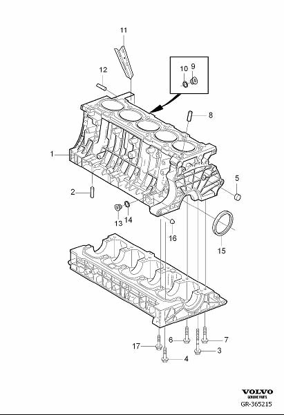 Full size assembly image of Engine block, cylinder block (1/6)