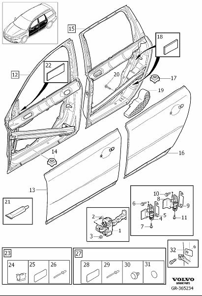Diagram Side door assembly for your 2021 Volvo XC60   