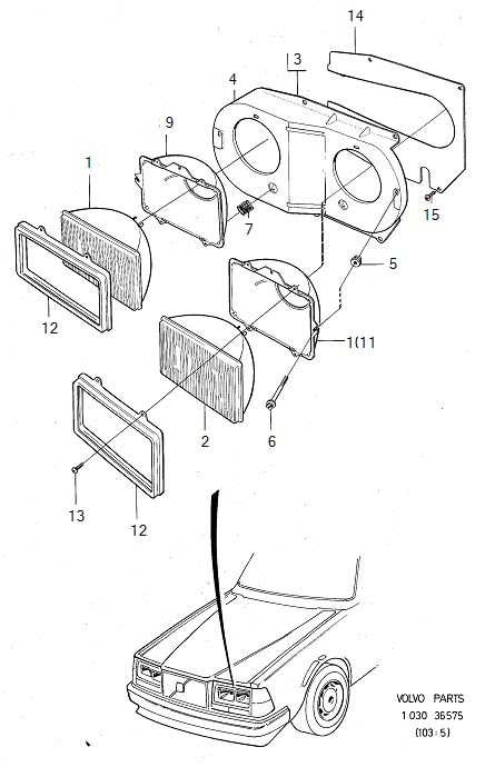 Full size assembly image of Headlamps, Headlights (1/6)