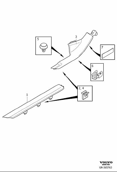 Diagram Sill moulding for your 2020 Volvo V90 Cross Country   