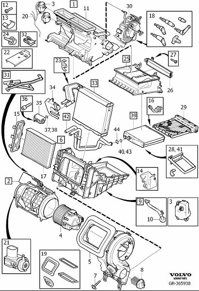 Diagram Climate unit assembly for your 2023 Volvo XC60   