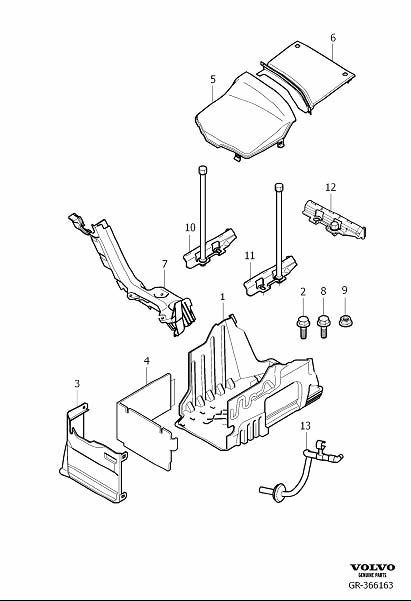 Diagram Battery box and mounting parts for your 2023 Volvo XC60   