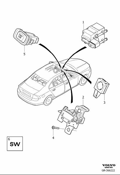 Diagram Ignition switch for your 2011 Volvo S80   