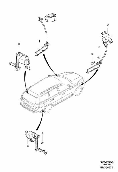 Diagram Position sensor, headlamp levelling for your 2008 Volvo XC70   