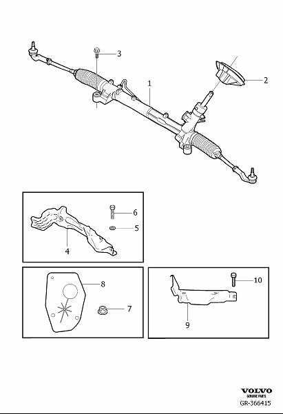 Diagram Steering gear for your 2021 Volvo V60 Cross Country   