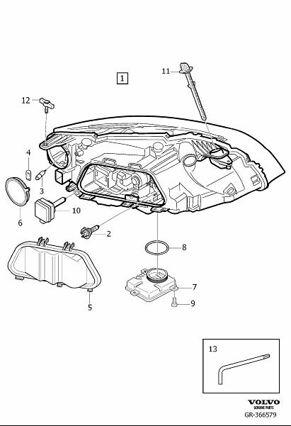Diagram Headlights, headlamps for your 2024 Volvo S60   