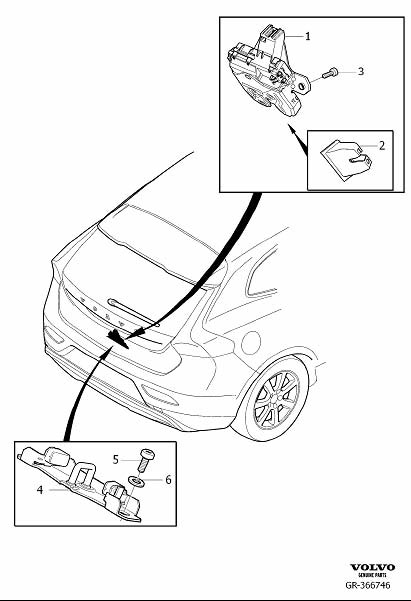 Diagram Locking system tailgate for your 2019 Volvo XC60   