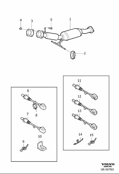 Diagram Catalytic converter for your 2008 Volvo S40   