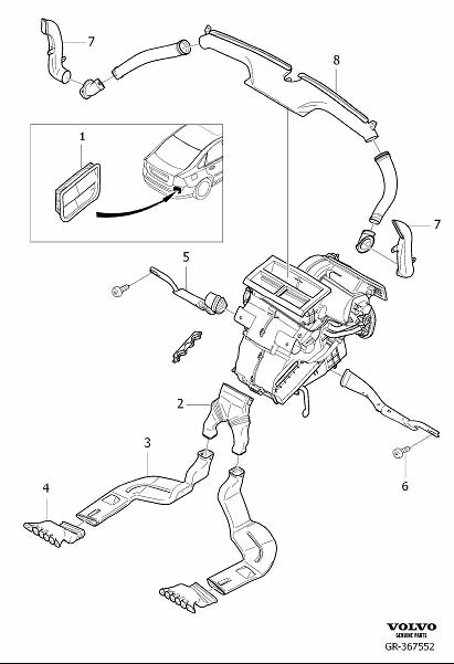 Diagram Air distribution for your Volvo S40  