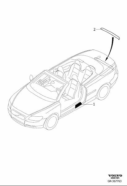 Diagram Wear protection, protective tape for your Volvo V90 Cross Country  