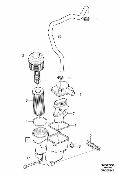 Diagram Oil filter for your 2023 Volvo S60   