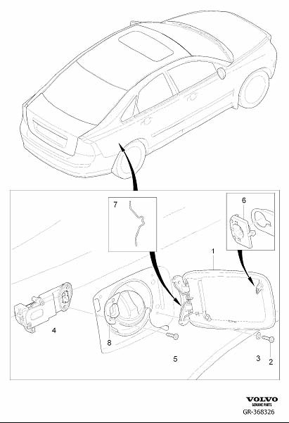 Diagram Tank hatch for your 2008 Volvo S40   