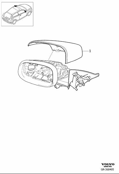 Diagram Cover external rear view mirror for your 2001 Volvo S40   