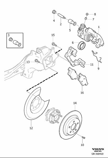 Diagram Rear wheel brake for your 2003 Volvo S40   
