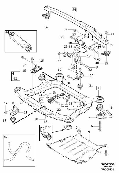 Diagram Engine mounting for your 2000 Volvo V70   