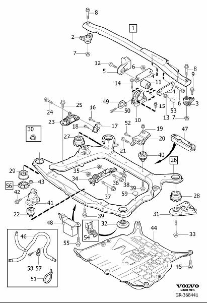 Diagram Engine mounting for your 2008 Volvo V70   