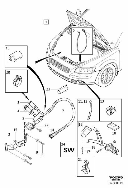 Diagram Auxiliary heater, electric for your 2014 Volvo XC60  2.0l 4 cylinder Turbo 