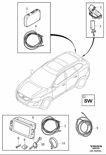 Diagram Park assist camera rear for your 2020 Volvo XC60   