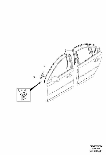 Diagram Side panel passenger compartment for your 1998 Volvo V70   