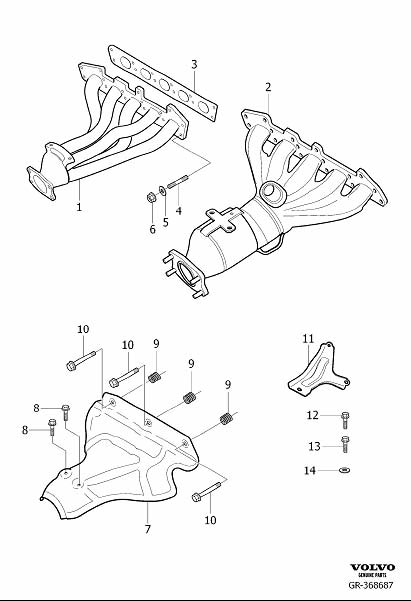 Diagram Exhaust manifold for your 2017 Volvo XC60   