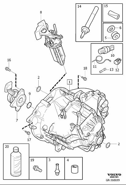 Le diagramme Boîte de vitesses manuelle pour votre 2014 Volvo S80   