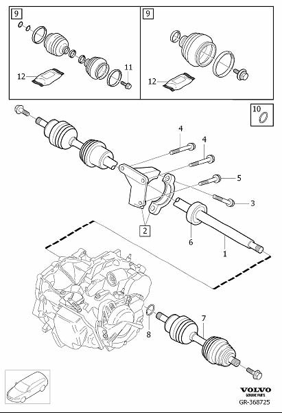Diagram Drive shafts for your Volvo C30  