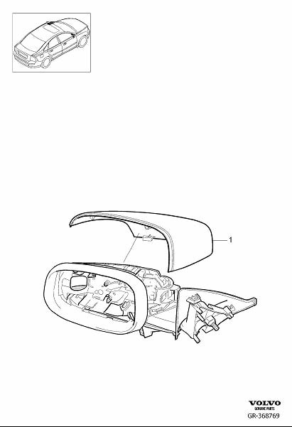 Diagram Cover external rear view mirror for your 2000 Volvo S40   