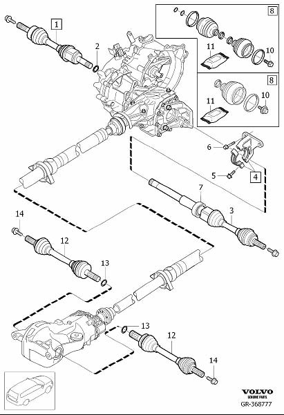 Diagram Drive shafts for your Volvo S40  