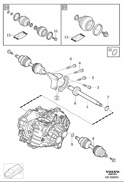 Diagram Drive shafts for your Volvo C30  