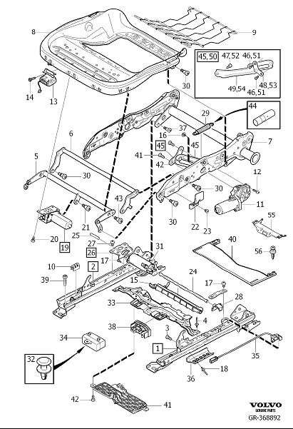 Diagram Subframe for seat, electrical adjustment for your 2009 Volvo XC60   