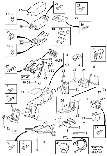 Diagram Tunnel console arm rest for your 2023 Volvo S60   